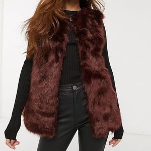 Rue21 Plus Size Faux Fur Burgundy Vest Size 1x